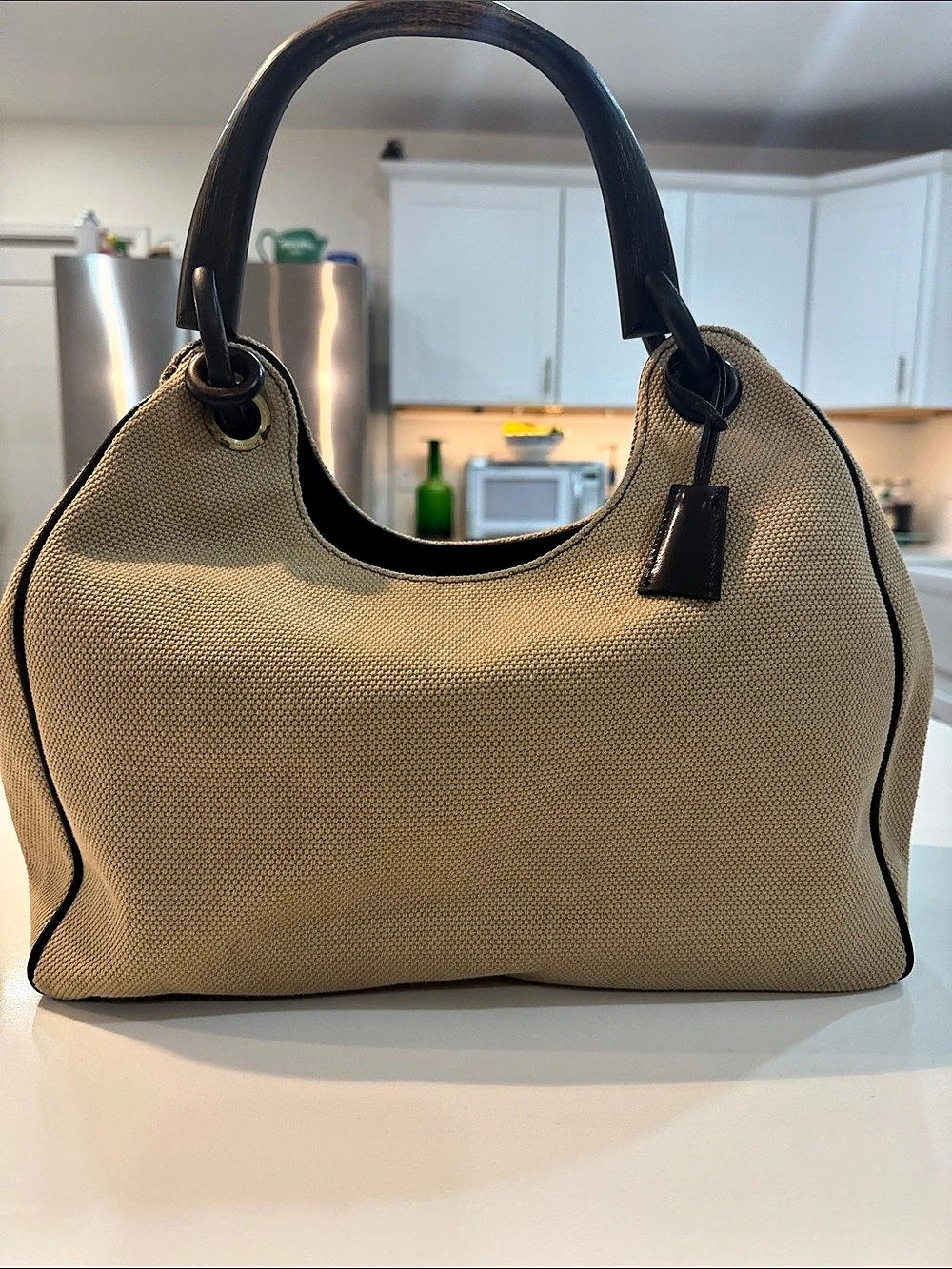 Gucci GG Canvas Bamboo Ring Hobo Bag Beige & Brown vintage 💕🇮🇹 Y2k